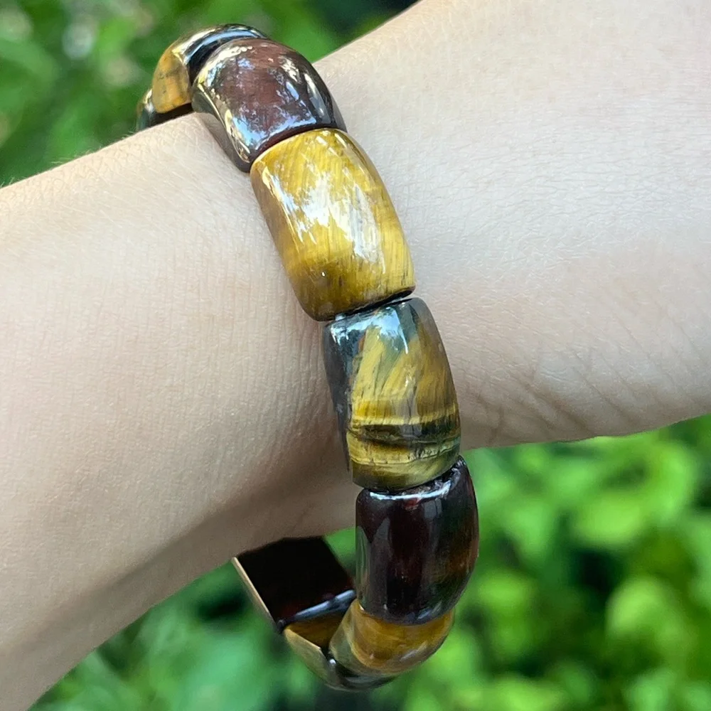 10.5mm stretchable rainbow tiger eye soft‎ bangle